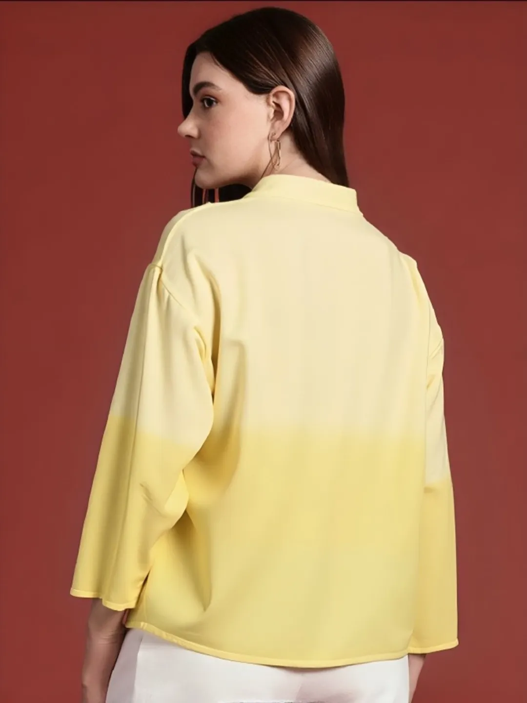 womens yellow ombre shirt